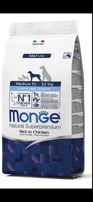 מונג' לגורים צעירים עד גיל 12-14 חודשים שמשקלם הבוגר 10-32 ק"ג. בטעם עוף