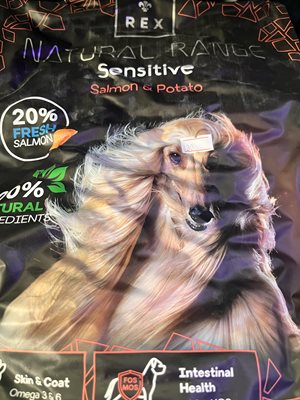 מזון רקס בטעם סלמון לכלבים בוגרים 3 ק"ג